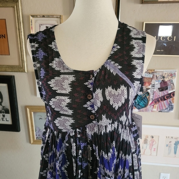 Free People Take Me to Thailand Ikat Geometric Tunic Mini Dress - Picture 3 of 8